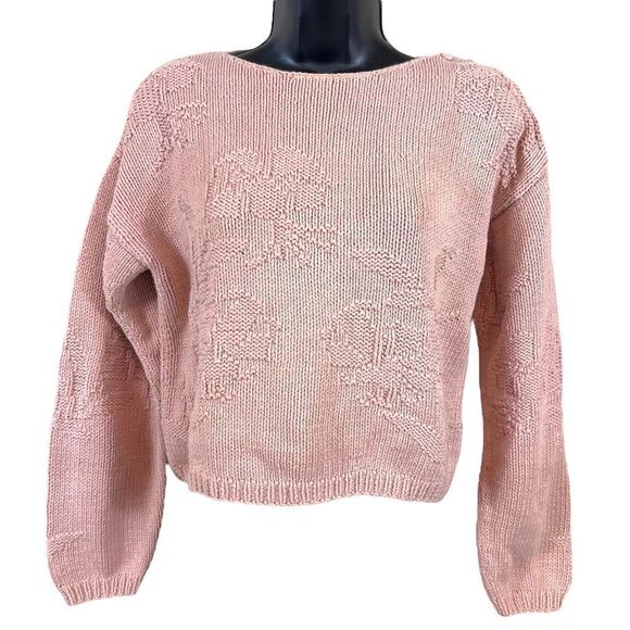 Vintage 80’s / 90’s SKYR Dusty Pink Cropped Knit Sweater - Picture 11 of 11